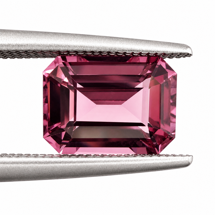 Pink Tanga garnet emerald cut 2.22 carats loose gemstone - Buy loose or customise