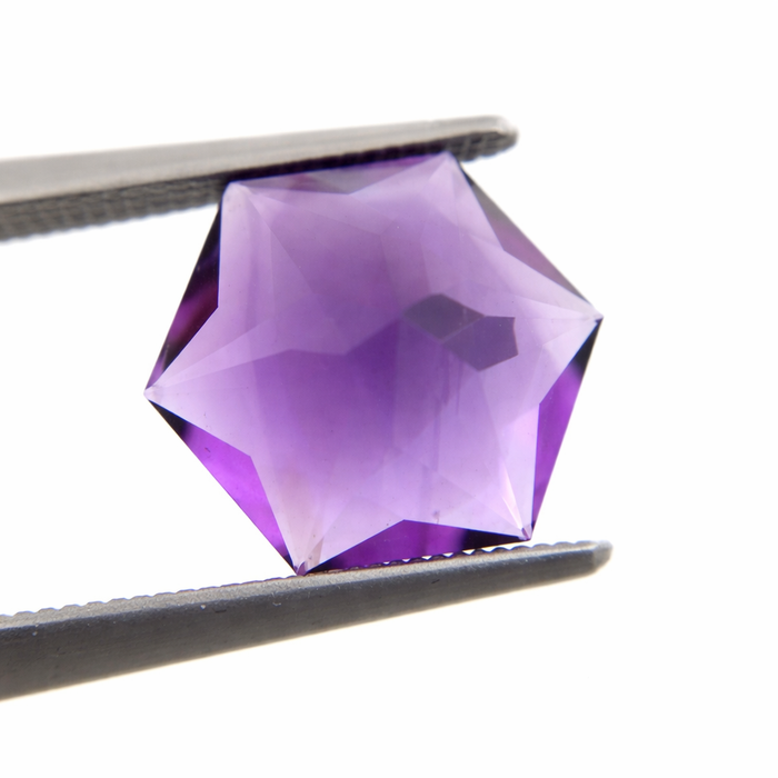 Amethyst pair hexagon cut 7.13 carat loose gemstone - Buy loose or make custom jewelry