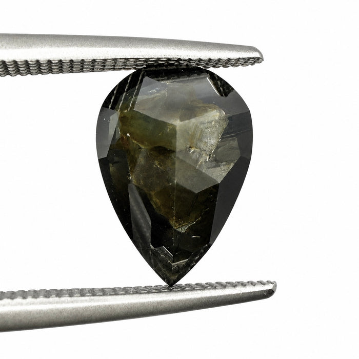 Australian black sapphire with growth pattern 3.23ct pear cut loose gemstone - Buy loose or customise