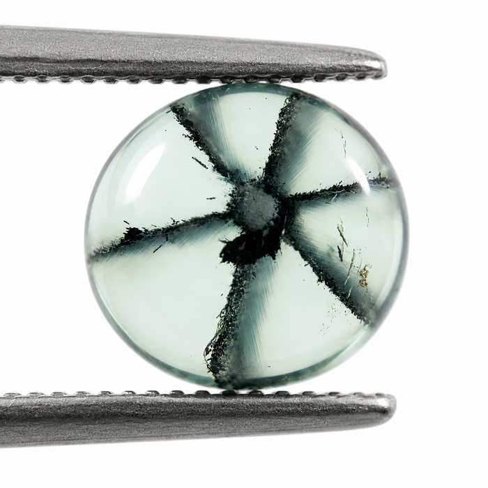 Emerald Trapiche round cabochon cut 1.56 carats 7.5x6.9mm loose gemstone