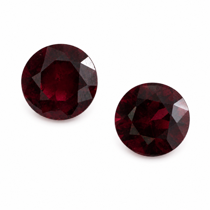 Blood red Spinel round cut matched pair 0.72 carats total - Buy loose or customise