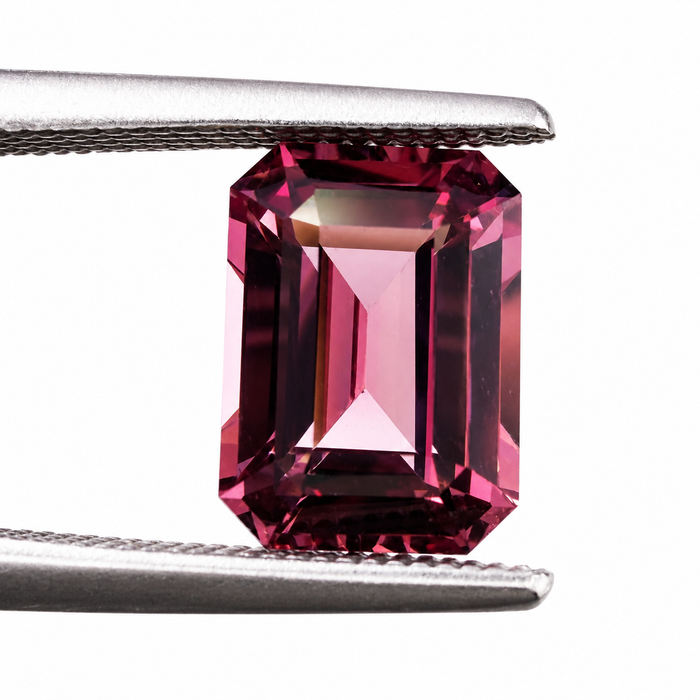 Pink Tanga garnet emerald cut 2.22 carats loose gemstone - Buy loose or customise