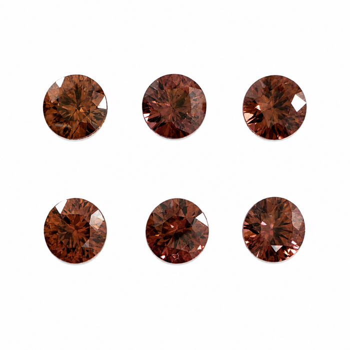 Red Zircon round cut 0.66-0.76ct 5x3mm approximately each loose gemstone - price is per stone - Buy loose or customise