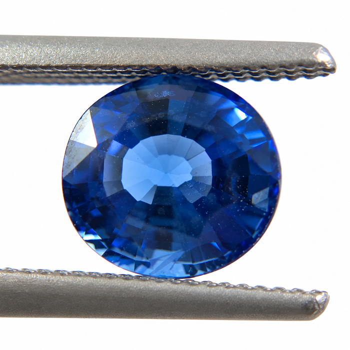 Natural blue Ceylon Sapphire oval cushion cut 6.8x6.2mm 1.71 carat gemstone