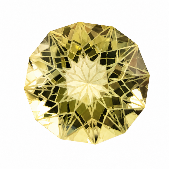 Citrine lemon quartz unique German laser geometric mixed cut 14.24 carat loose gemstone - Buy loose or customise