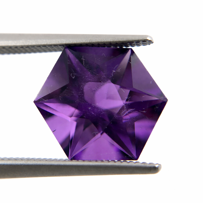 Amethyst pair hexagon cut 7.13 carat loose gemstone - Buy loose or make custom jewelry