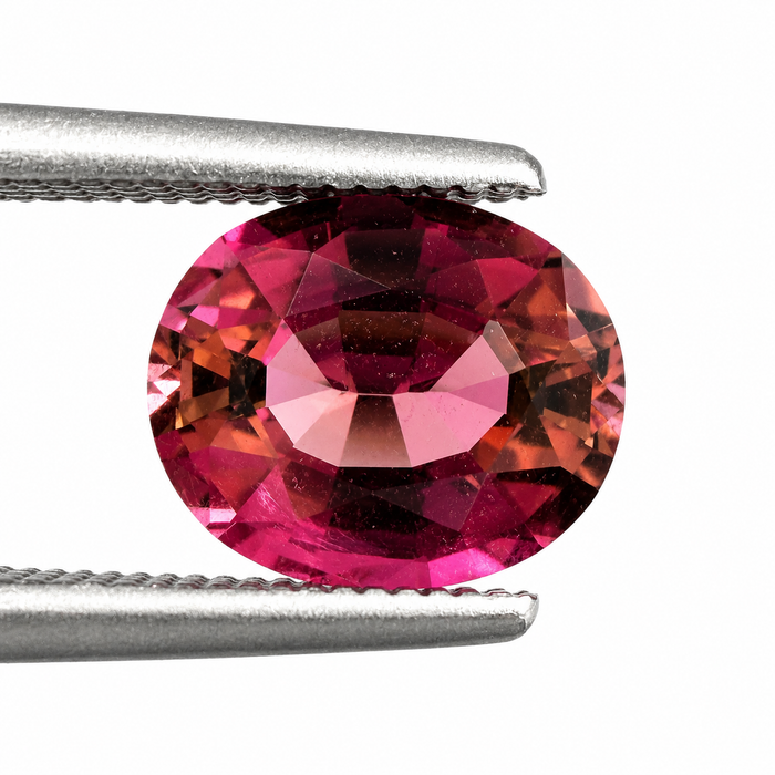Pink orange sunset tourmaline fancy oval cut 1.28 carats loose gemstone - Buy loose or customise