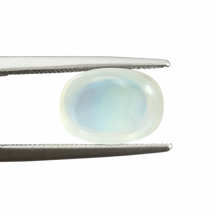 Rainbow moonstone 5.21 carat elongated oval cut sugarloaf cabochon loose gemstone