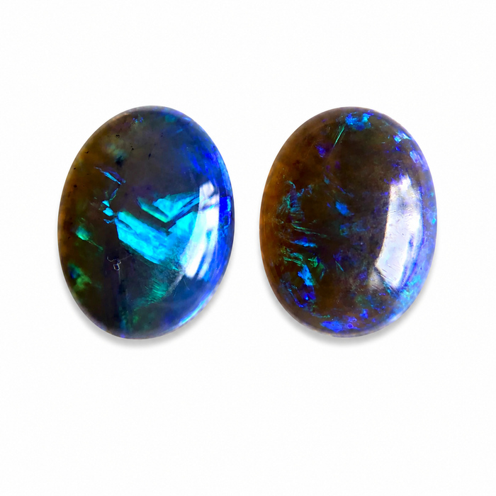 Australian jelly opal matched pair 1.67 carat total loose gemstone - Buy loose or customise