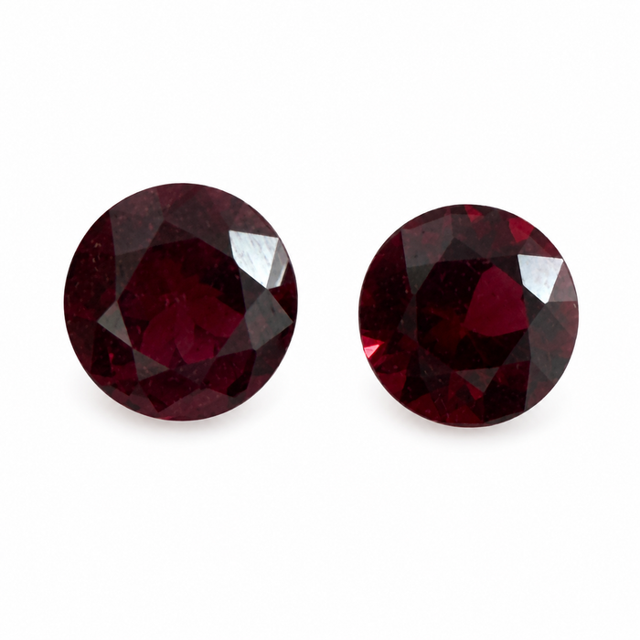 Blood red Spinel round cut matched pair 0.72 carats total - Buy loose or customise