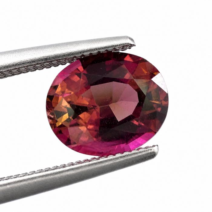 Pink orange sunset tourmaline fancy oval cut 1.28 carats loose gemstone - Buy loose or customise