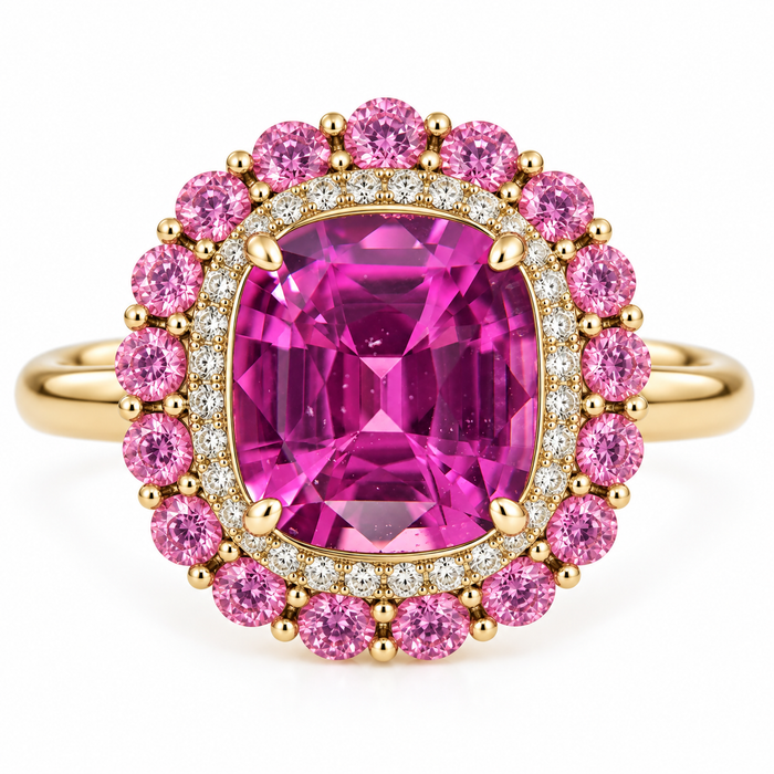 Unheated Treatment Pink Sapphire 1.25 carat 6.53x5.72x3.72mm rectangle cushion cut