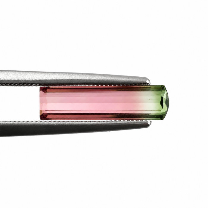 Watermelon tourmaline fancy baguette cut 1.73 carat loose gemstone - Buy loose or customise