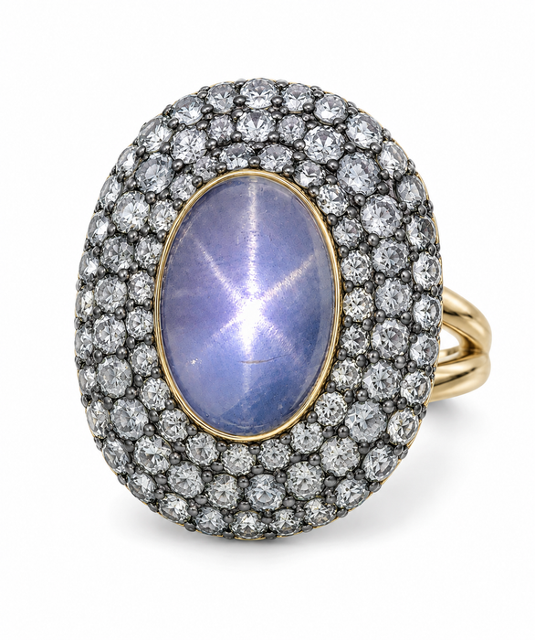 Blue Star Sapphire oval cut cabochon 2.95 carats - Make your own custom jewelry design