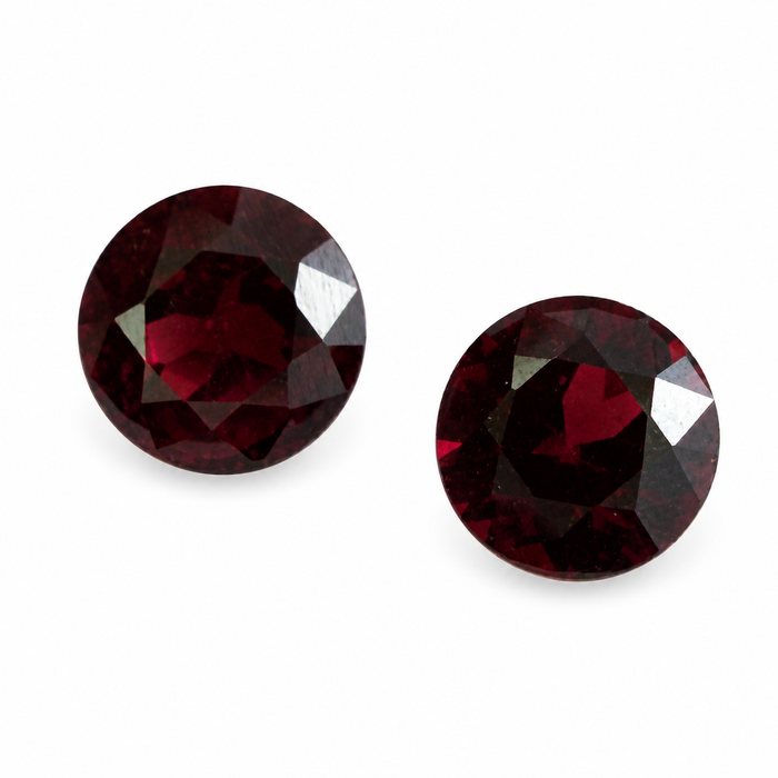 Blood red Spinel round cut matched pair 0.72 carats total - Buy loose or customise