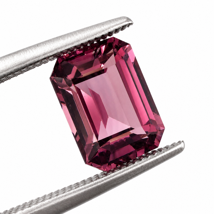 Pink Tanga garnet emerald cut 2.22 carats loose gemstone - Buy loose or customise