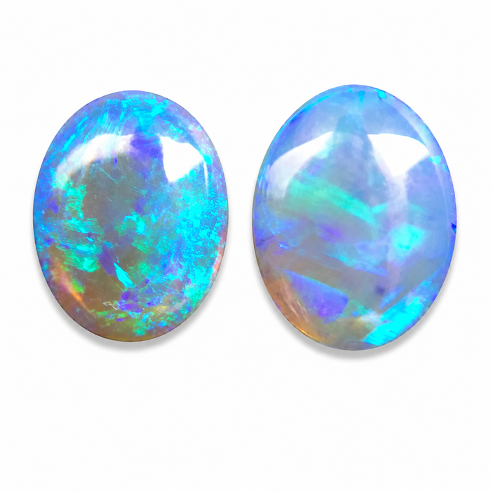 Australian jelly opal matched pair 1.67 carat total loose gemstone - Buy loose or customise