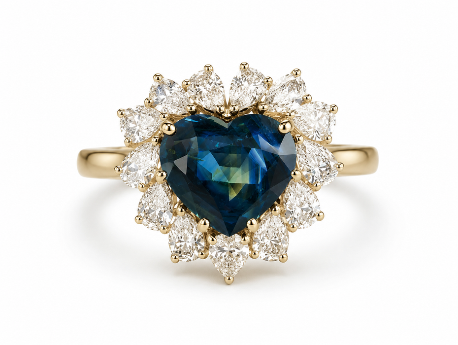 Pharaoh’s eye Australian Parti Sapphire heart cut 4.28 carats - Buy loose or customise