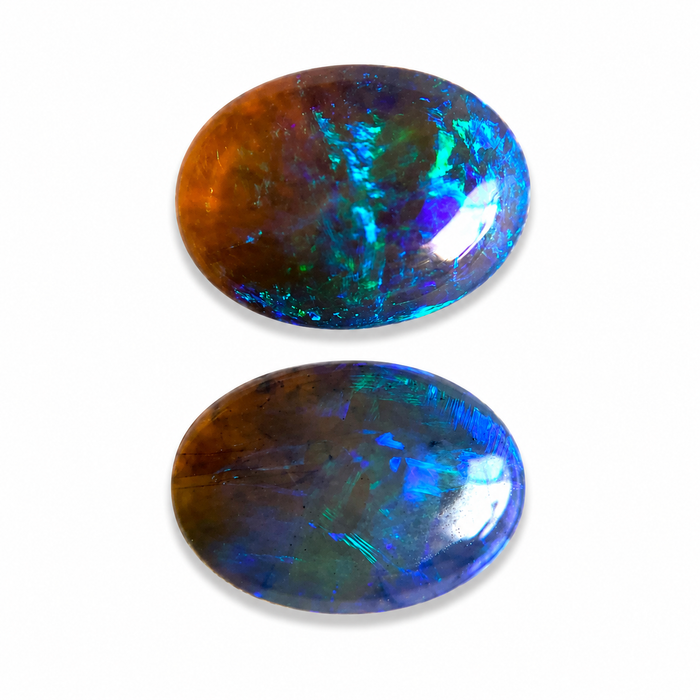 Australian jelly opal matched pair 1.67 carat total loose gemstone - Buy loose or customise