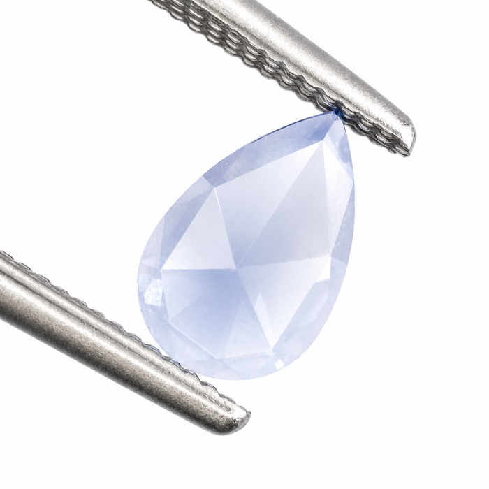 Blue Ceylon Sapphire pear rose cut 0.44 carat loose gemstone - Make your own custom jewelry design