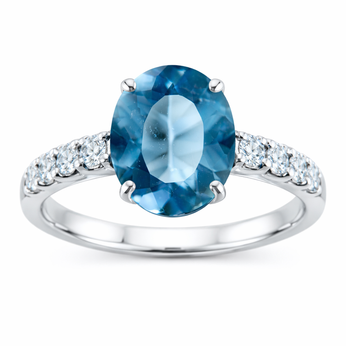 Aquamarine oval brilliant cut 2.07 carats loose gemstone - Buy loose or make a custom order