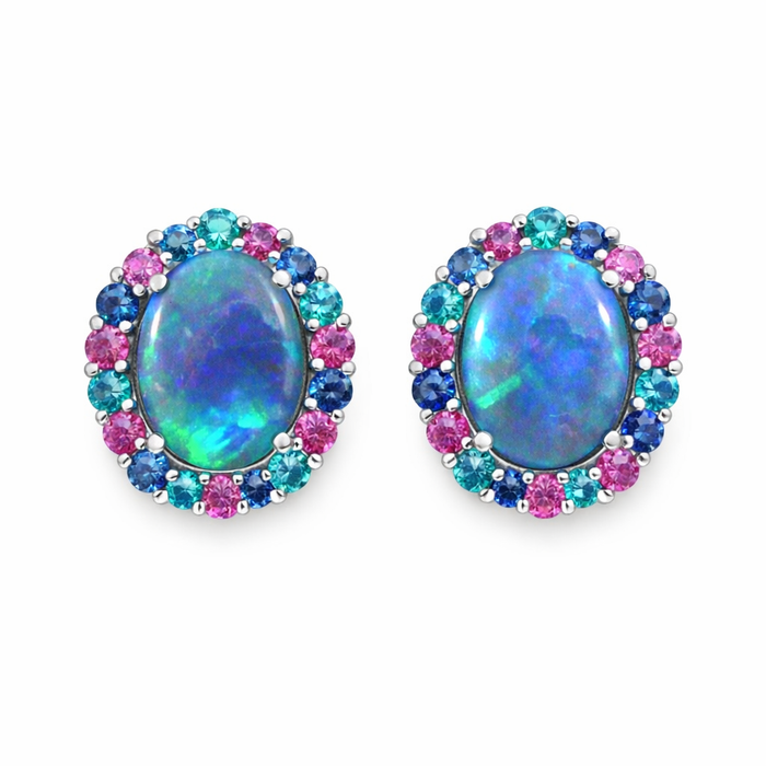 Australian black opal matched pair 1.68 carat total loose gemstone - Buy loose or customise