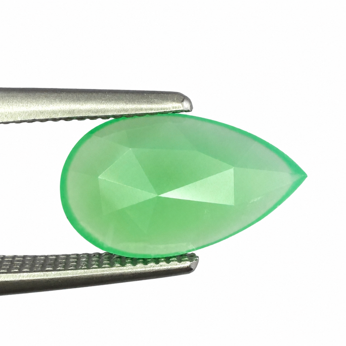 Australian Chrysoprase pear rose cut 0.97 carat loose gemstone - Make your own custom jewelry design.