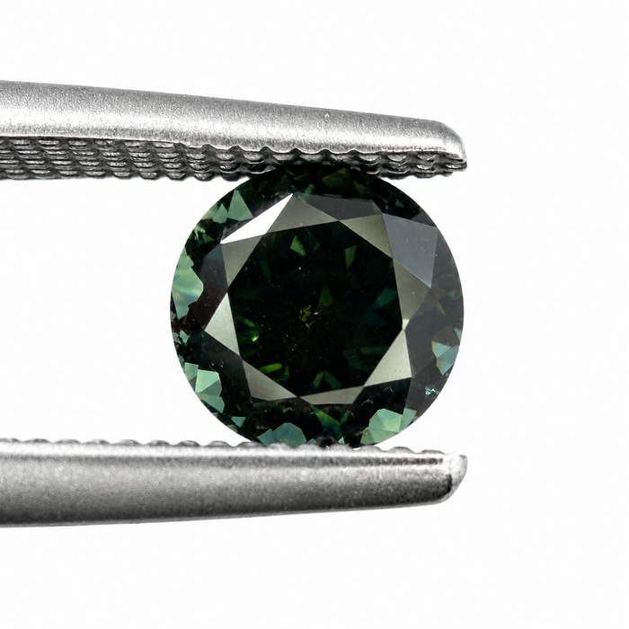 Australian Dark Teal sapphire 0.83 round brilliant cut loose gemstone - Buy loose or customise