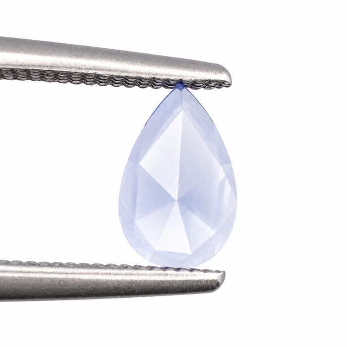 Blue Ceylon Sapphire pear rose cut 0.44 carat loose gemstone - Make your own custom jewelry design