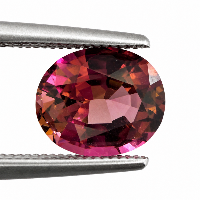 Pink orange sunset tourmaline fancy oval cut 1.28 carats loose gemstone - Buy loose or customise