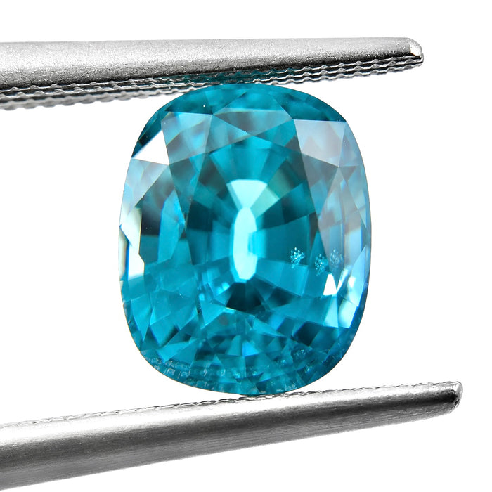 Blue Zircon rectangle cushion cut 4.92 carat gemstone - Buy loose or Make your own custom jewelry