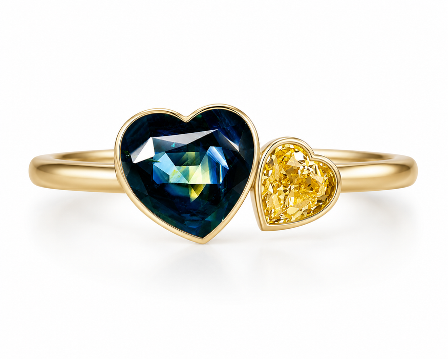 Pharaoh’s eye Australian Parti Sapphire heart cut 4.28 carats - Buy loose or customise