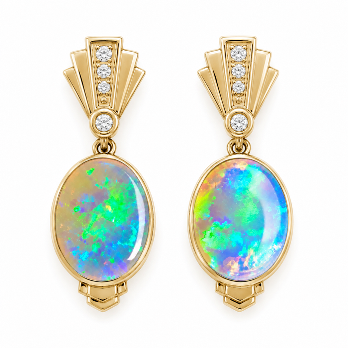 Australian jelly opal matched pair 1.17 carat total loose gemstone - Buy loose or customise