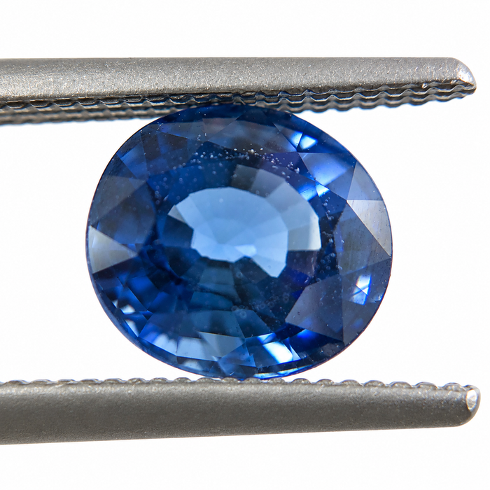 Natural blue Ceylon Sapphire oval cushion cut 6.8x6.2mm 1.71 carat gemstone
