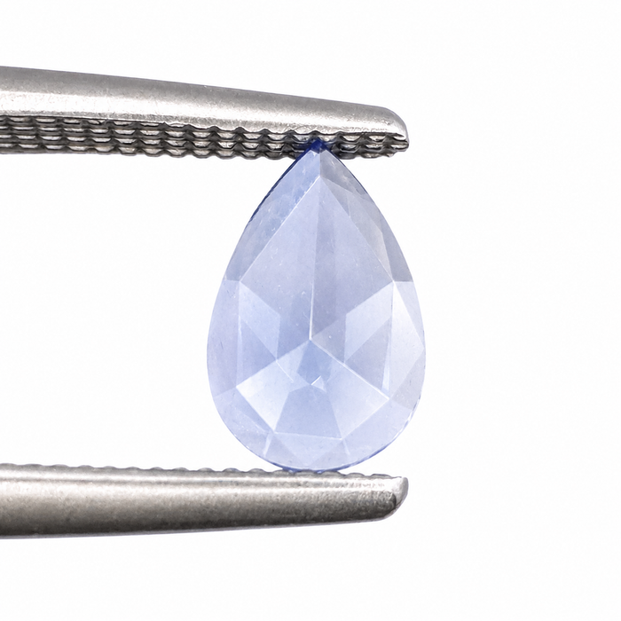 Blue Ceylon Sapphire pear rose cut 0.44 carat loose gemstone - Make your own custom jewelry design