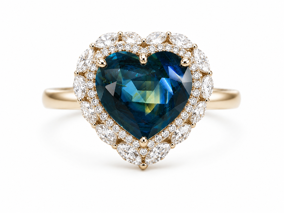 Pharaoh’s eye Australian Parti Sapphire heart cut 4.28 carats - Buy loose or customise
