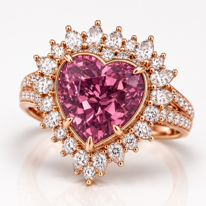 Raspberry pink Tanga garnet mixed heart cut 1.73 carats loose gemstone - Buy loose or Make your own custom jewelry