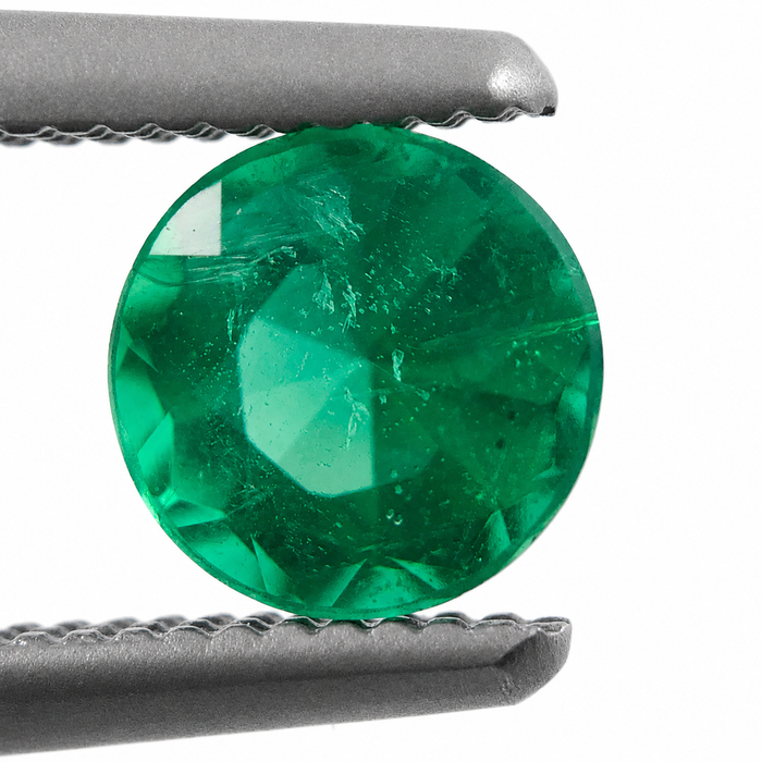 Emerald round brilliant cut 0.48 carat loose gemstone - Make a custom order