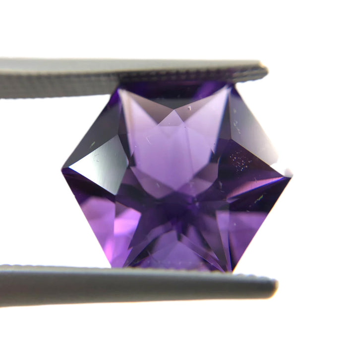 Amethyst pair hexagon cut 7.13 carat loose gemstone - Buy loose or make custom jewelry