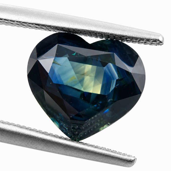 Pharaoh’s eye Australian Parti Sapphire heart cut 4.28 carats - Buy loose or customise