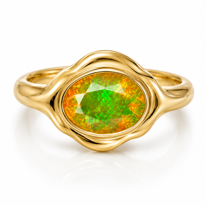 Ethiopian opal 1.07 carat faceted oval cut loose gemstone - Buy loose or make a custom order