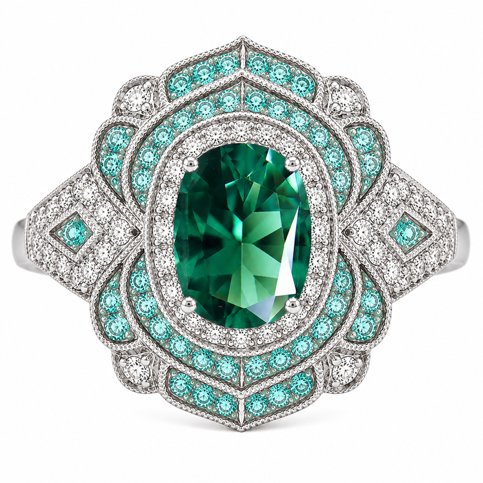 Teal blue green tourmaline cushion cut 1.77 carat loose gemstone - Buy loose or customise