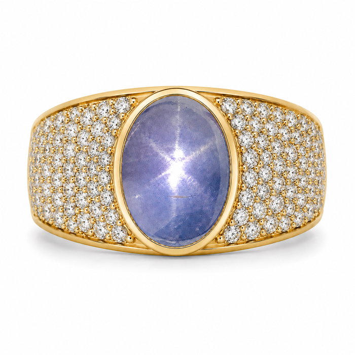 Blue Star Sapphire oval cut cabochon 2.95 carats - Make your own custom jewelry design