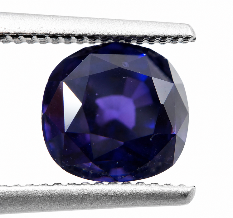 Blue Purple color change Sapphire 2.00 carat 6.63x6.24x5.17mm square cushion cut
