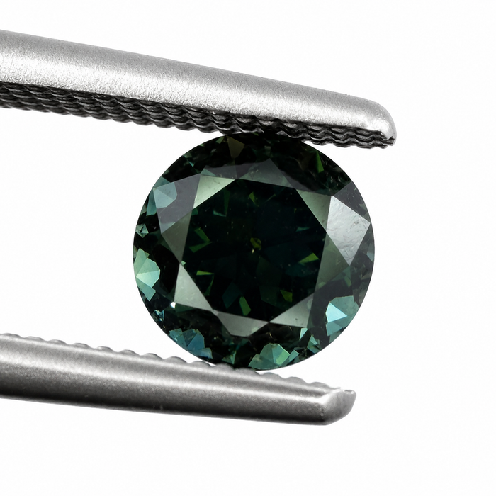 Australian Dark Teal sapphire 0.83 round brilliant cut loose gemstone - Buy loose or customise