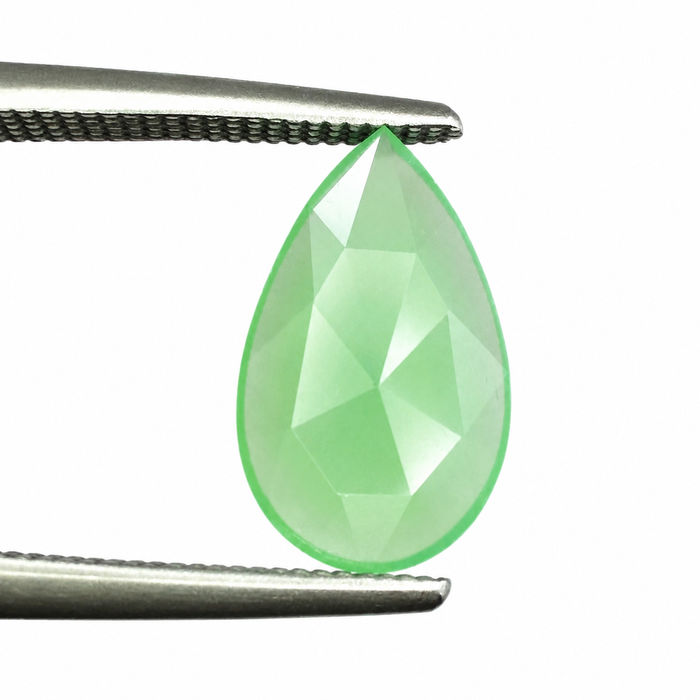 Australian Chrysoprase pear rose cut 0.97 carat loose gemstone - Make your own custom jewelry design.