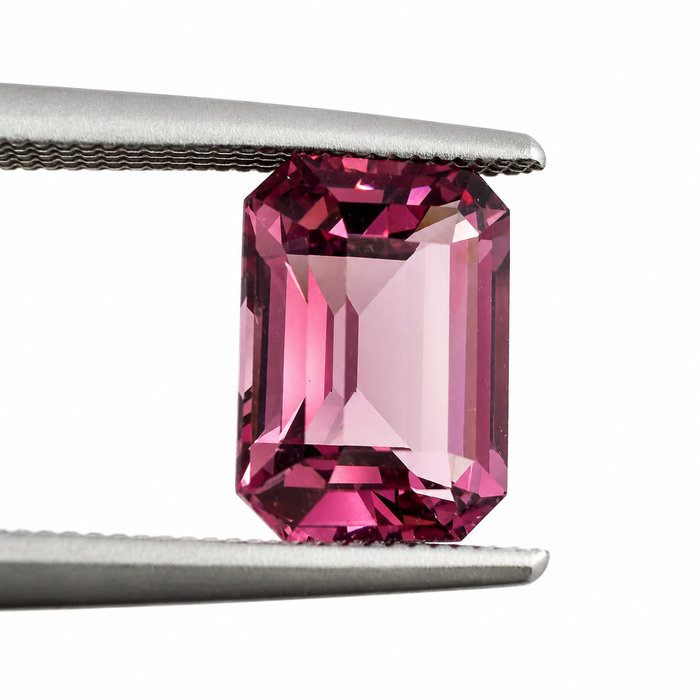 Pink Tanga garnet emerald cut 2.22 carats loose gemstone - Buy loose or customise