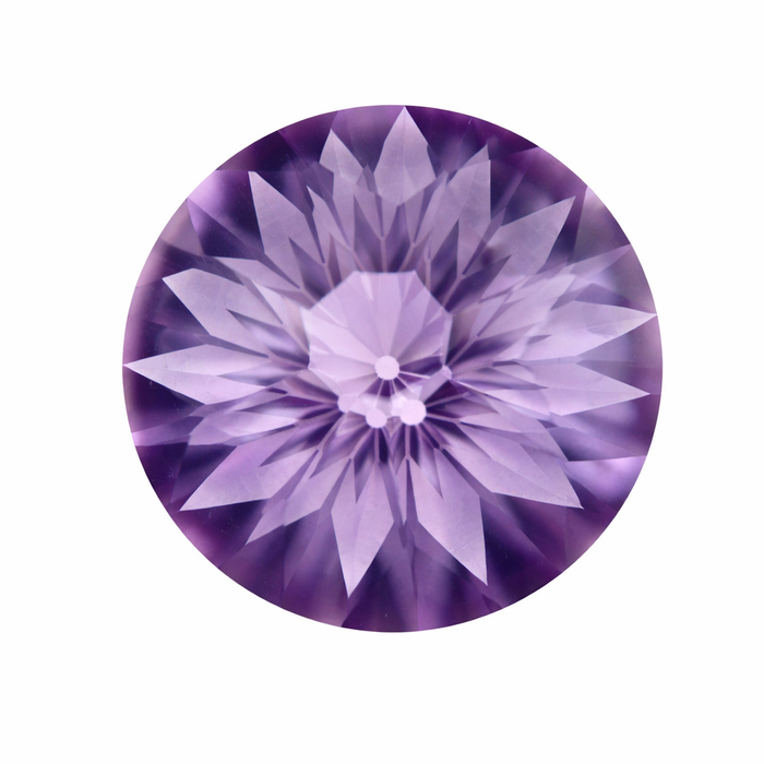 Amethyst unique German laser flower mixed cut 10.60 carat loose gemstone - Buy loose or customise