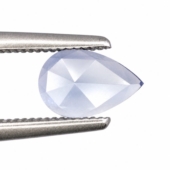 Blue Ceylon Sapphire pear rose cut 0.44 carat loose gemstone - Make your own custom jewelry design