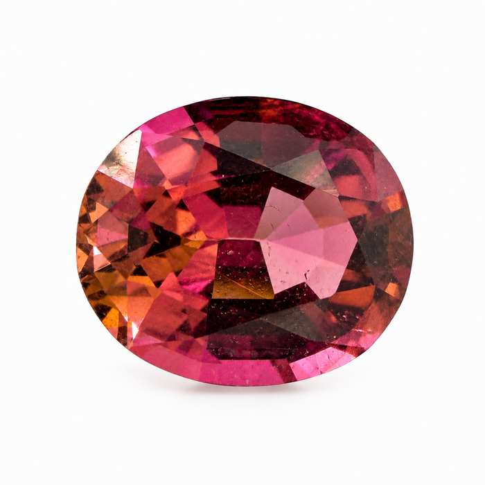 Pink orange sunset tourmaline fancy oval cut 1.28 carats loose gemstone - Buy loose or customise